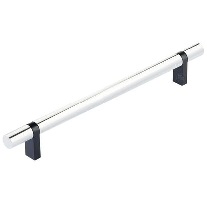 Emtek - Select Bar Cabinet Pull 8 Inch C-C, Rectangular Bar Stem, Smooth Bar