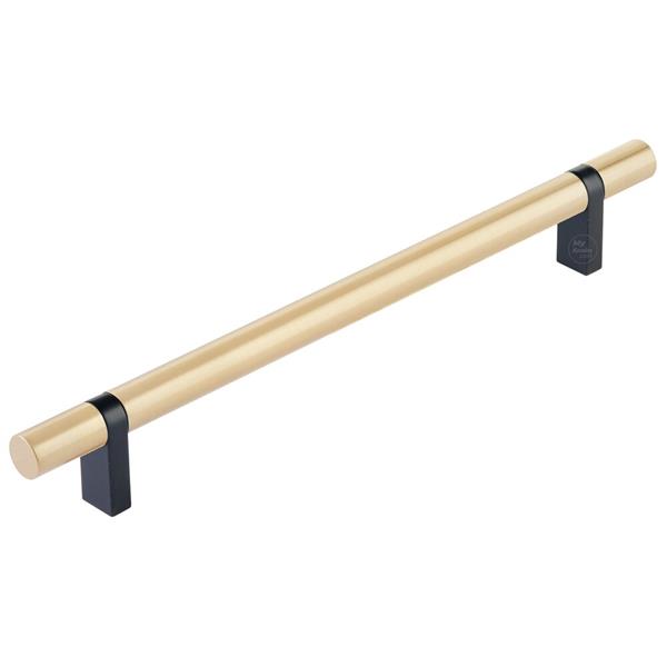 Emtek - Select Bar Cabinet Pull 8 Inch C-C, Rectangular Bar Stem, Smooth Bar