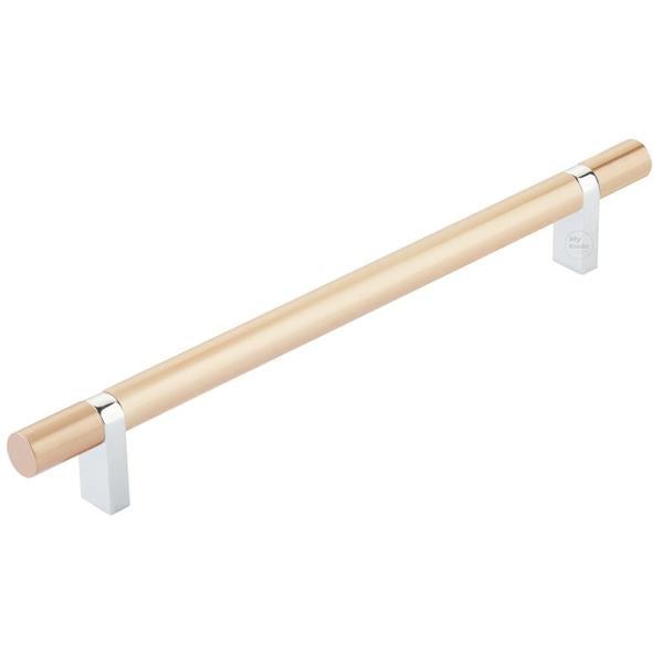 Emtek - Select Bar Cabinet Pull 8 Inch C-C, Rectangular Bar Stem, Smooth Bar