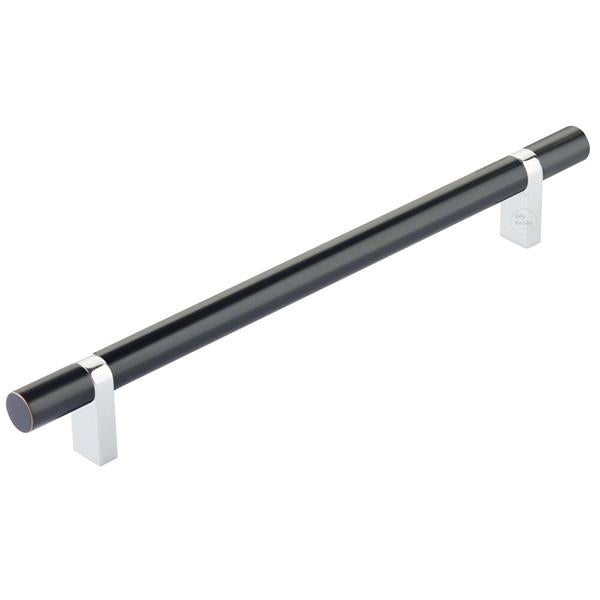 Emtek - Select Bar Cabinet Pull 8 Inch C-C, Rectangular Bar Stem, Smooth Bar