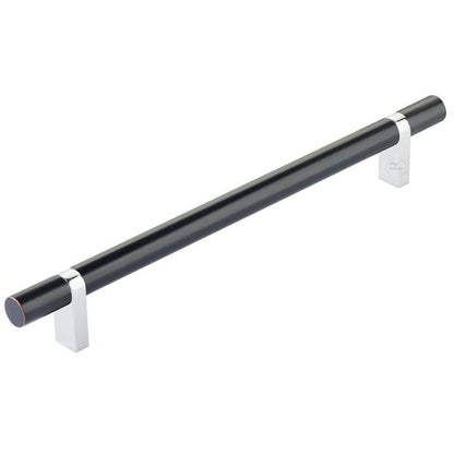 Emtek - Select Bar Cabinet Pull 8 Inch C-C, Rectangular Bar Stem, Smooth Bar