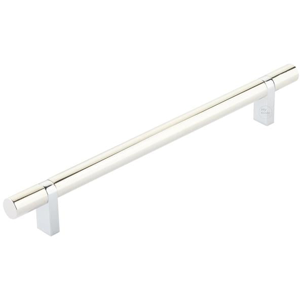 Emtek - Select Bar Cabinet Pull 8 Inch C-C, Rectangular Bar Stem, Smooth Bar
