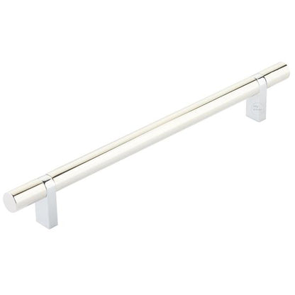 Emtek - Select Bar Cabinet Pull 8 Inch C-C, Rectangular Bar Stem, Smooth Bar