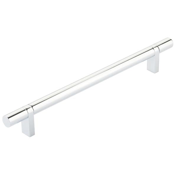 Emtek - Select Bar Cabinet Pull 8 Inch C-C, Rectangular Bar Stem, Smooth Bar