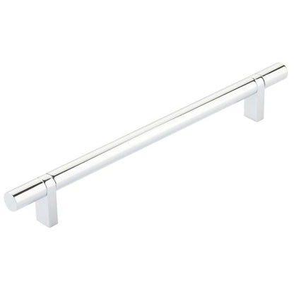 Emtek - Select Bar Cabinet Pull 8 Inch C-C, Rectangular Bar Stem, Smooth Bar