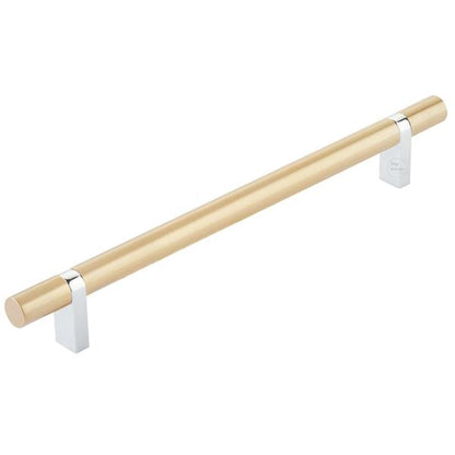Emtek - Select Bar Cabinet Pull 8 Inch C-C, Rectangular Bar Stem, Smooth Bar