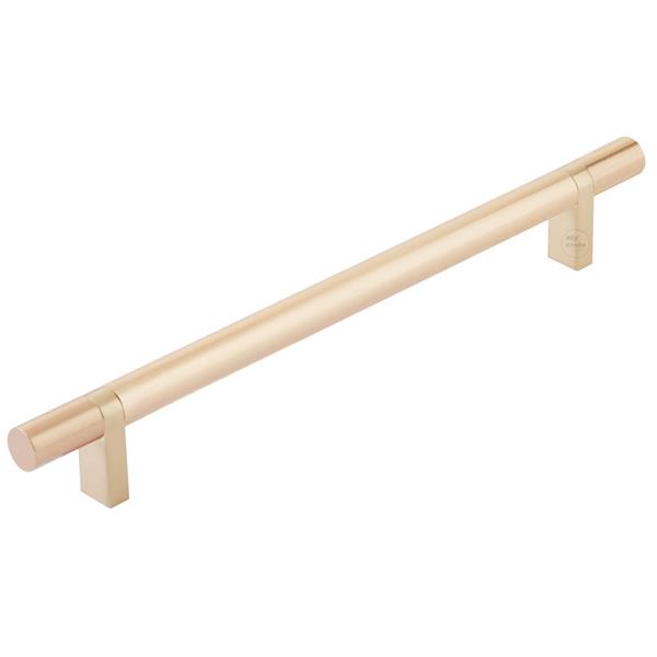 Emtek - Select Bar Cabinet Pull 8 Inch C-C, Rectangular Bar Stem, Smooth Bar