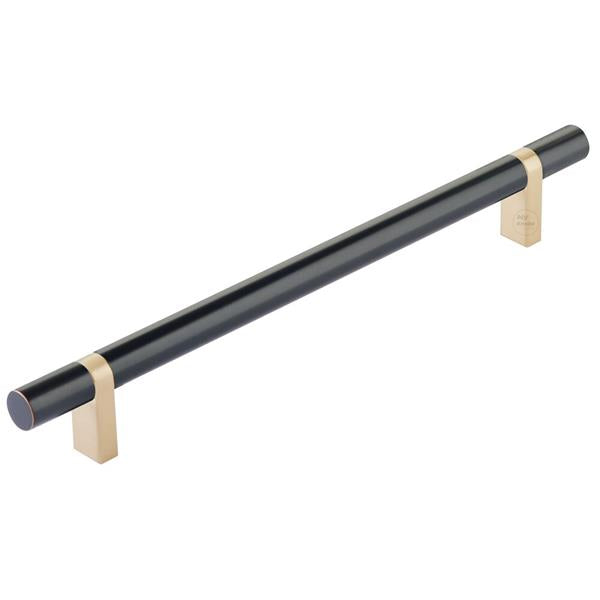 Emtek - Select Bar Cabinet Pull 8 Inch C-C, Rectangular Bar Stem, Smooth Bar