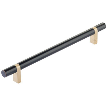 Emtek - Select Bar Cabinet Pull 8 Inch C-C, Rectangular Bar Stem, Smooth Bar