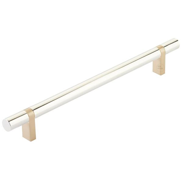 Emtek - Select Bar Cabinet Pull 8 Inch C-C, Rectangular Bar Stem, Smooth Bar