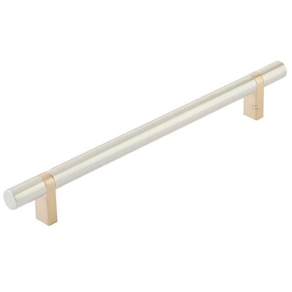 Emtek - Select Bar Cabinet Pull 8 Inch C-C, Rectangular Bar Stem, Smooth Bar