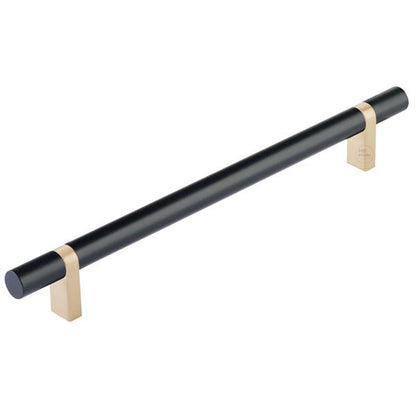 Emtek - Select Bar Cabinet Pull 8 Inch C-C, Rectangular Bar Stem, Smooth Bar