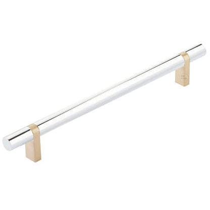 Emtek - Select Bar Cabinet Pull 8 Inch C-C, Rectangular Bar Stem, Smooth Bar