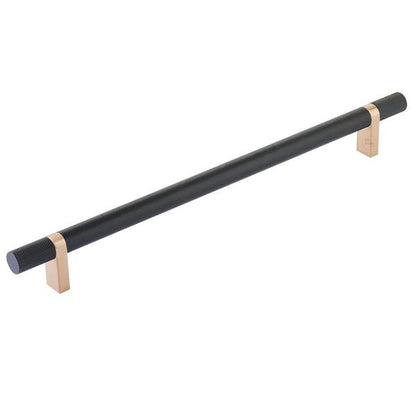 Emtek - Select Bar Cabinet Pull 10 Inch C-C, Rectangular Bar Stem, Knurled Bar
