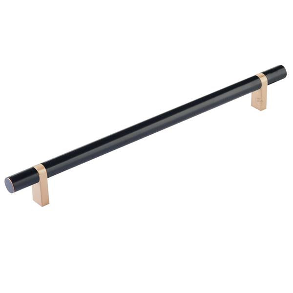 Emtek - Select Bar Cabinet Pull 10 Inch C-C, Rectangular Bar Stem, Smooth Bar