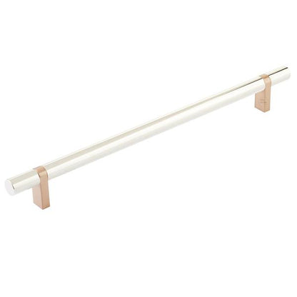 Emtek - Select Bar Cabinet Pull 10 Inch C-C, Rectangular Bar Stem, Smooth Bar