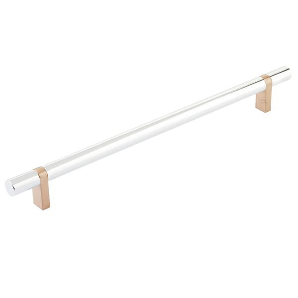 Emtek - Select Bar Cabinet Pull 10 Inch C-C, Rectangular Bar Stem, Smooth Bar