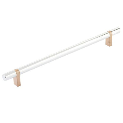 Emtek - Select Bar Cabinet Pull 10 Inch C-C, Rectangular Bar Stem, Smooth Bar