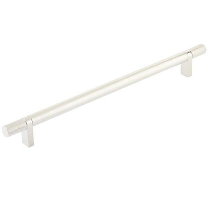 Emtek - Select Bar Cabinet Pull 10 Inch C-C, Rectangular Bar Stem, Knurled Bar