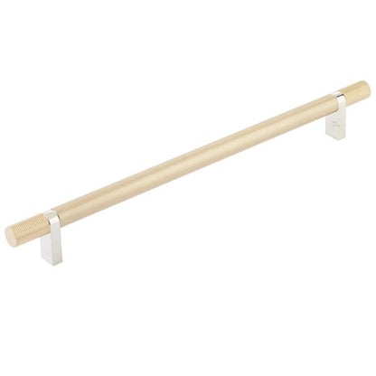 Emtek - Select Bar Cabinet Pull 10 Inch C-C, Rectangular Bar Stem, Knurled Bar