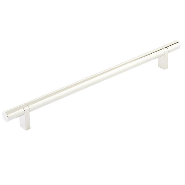 Emtek - Select Bar Cabinet Pull 10 Inch C-C, Rectangular Bar Stem, Smooth Bar