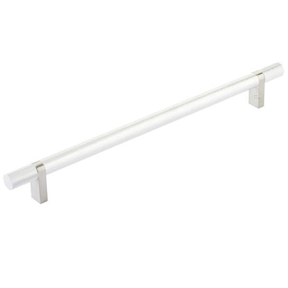 Emtek - Select Bar Cabinet Pull 10 Inch C-C, Rectangular Bar Stem, Knurled Bar