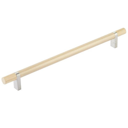 Emtek - Select Bar Cabinet Pull 10 Inch C-C, Rectangular Bar Stem, Knurled Bar