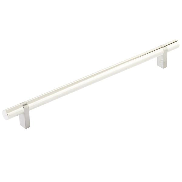 Emtek - Select Bar Cabinet Pull 10 Inch C-C, Rectangular Bar Stem, Smooth Bar