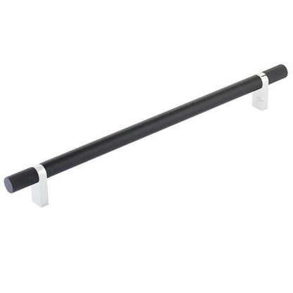Emtek - Select Bar Cabinet Pull 10 Inch C-C, Rectangular Bar Stem, Knurled Bar