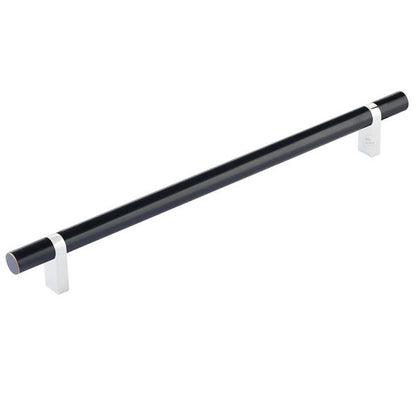 Emtek - Select Bar Cabinet Pull 10 Inch C-C, Rectangular Bar Stem, Smooth Bar