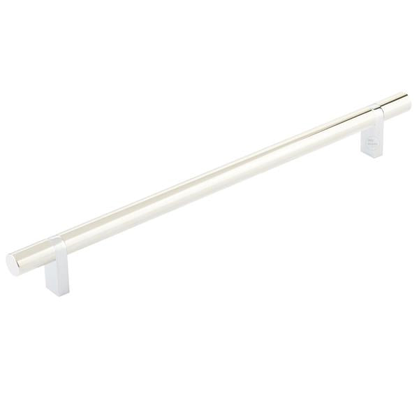 Emtek - Select Bar Cabinet Pull 10 Inch C-C, Rectangular Bar Stem, Smooth Bar