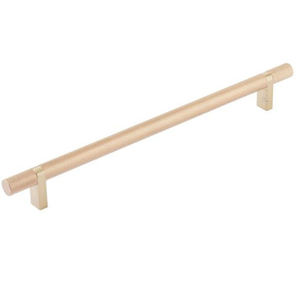 Emtek - Select Bar Cabinet Pull 10 Inch C-C, Rectangular Bar Stem, Knurled Bar
