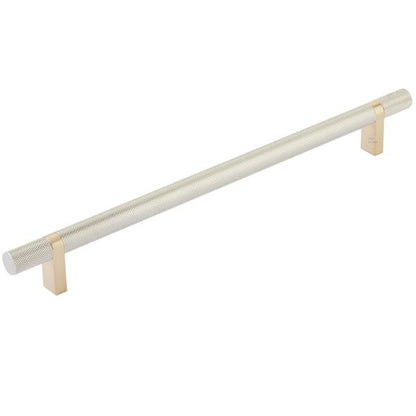 Emtek - Select Bar Cabinet Pull 10 Inch C-C, Rectangular Bar Stem, Knurled Bar