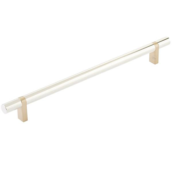 Emtek - Select Bar Cabinet Pull 10 Inch C-C, Rectangular Bar Stem, Smooth Bar