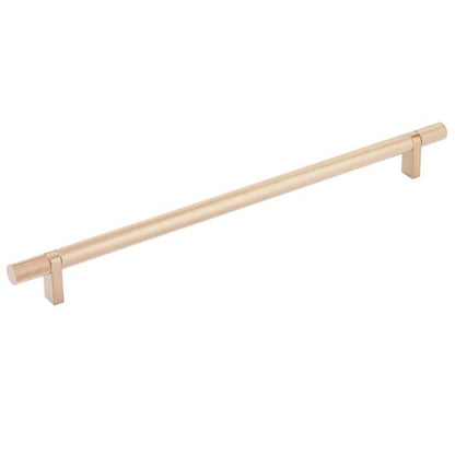 Emtek - Select Bar Cabinet Pull 12 Inch C-C, Rectangular Bar Stem, Knurled Bar