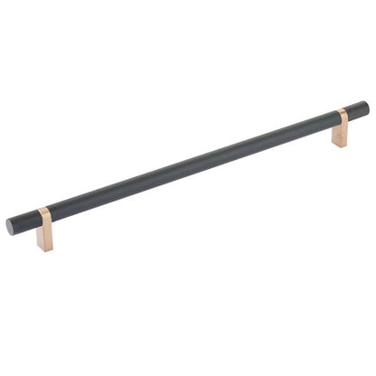 Emtek - Select Bar Cabinet Pull 12 Inch C-C, Rectangular Bar Stem, Knurled Bar