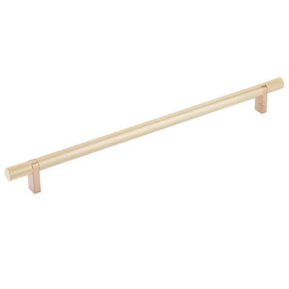 Emtek - Select Bar Cabinet Pull 12 Inch C-C, Rectangular Bar Stem, Knurled Bar