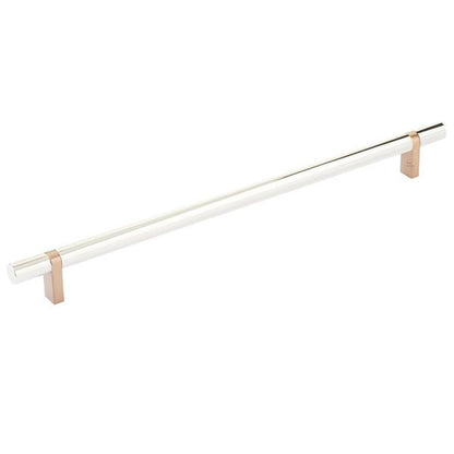 Emtek - Select Bar Cabinet Pull 12 Inch C-C, Rectangular Bar Stem, Smooth Bar