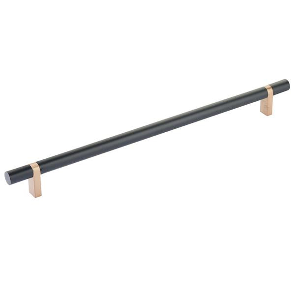 Emtek - Select Bar Cabinet Pull 12 Inch C-C, Rectangular Bar Stem, Smooth Bar