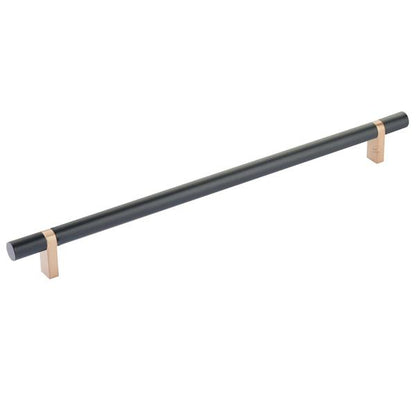 Emtek - Select Bar Cabinet Pull 12 Inch C-C, Rectangular Bar Stem, Smooth Bar