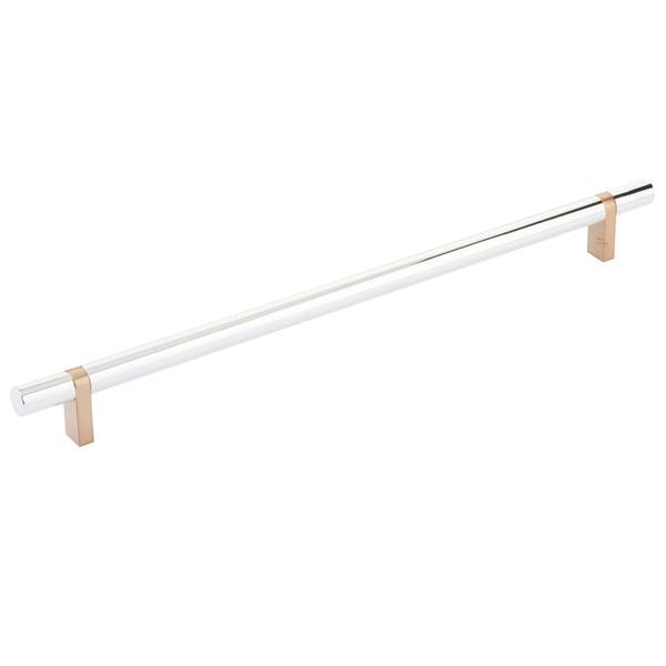 Emtek - Select Bar Cabinet Pull 12 Inch C-C, Rectangular Bar Stem, Smooth Bar