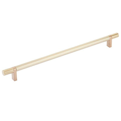 Emtek - Select Bar Cabinet Pull 12 Inch C-C, Rectangular Bar Stem, Smooth Bar