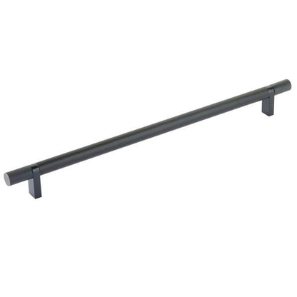 Emtek - Select Bar Cabinet Pull 12 Inch C-C, Rectangular Bar Stem, Knurled Bar