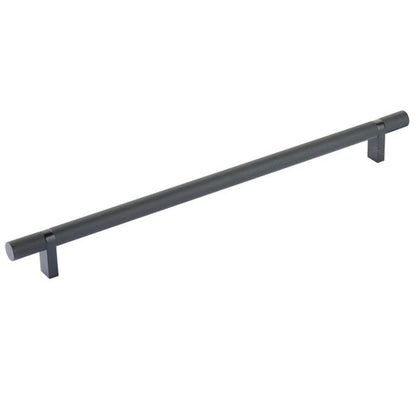 Emtek - Select Bar Cabinet Pull 12 Inch C-C, Rectangular Bar Stem, Knurled Bar