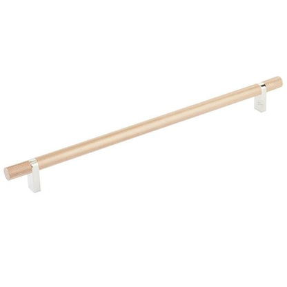 Emtek - Select Bar Cabinet Pull 12 Inch C-C, Rectangular Bar Stem, Knurled Bar