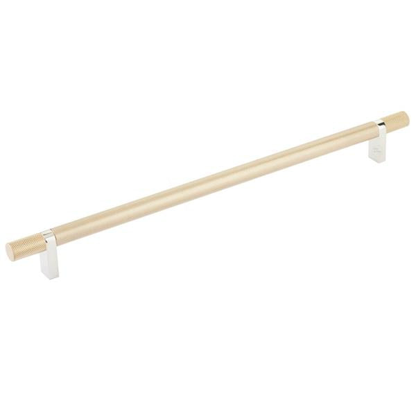Emtek - Select Bar Cabinet Pull 12 Inch C-C, Rectangular Bar Stem, Knurled Bar