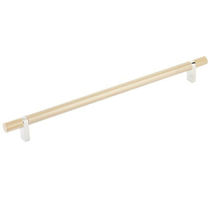Emtek - Select Bar Cabinet Pull 12 Inch C-C, Rectangular Bar Stem, Knurled Bar