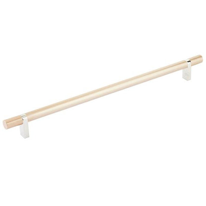Emtek - Select Bar Cabinet Pull 12 Inch C-C, Rectangular Bar Stem, Smooth Bar