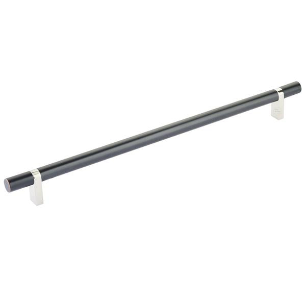 Emtek - Select Bar Cabinet Pull 12 Inch C-C, Rectangular Bar Stem, Smooth Bar