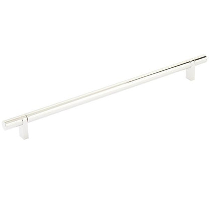 Emtek - Select Bar Cabinet Pull 12 Inch C-C, Rectangular Bar Stem, Smooth Bar